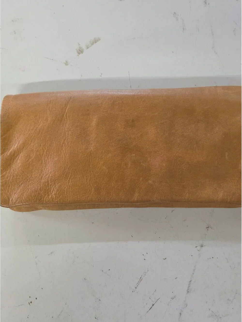 Samvara Leather Wristlet Clutch with Gold Embroidered Detail